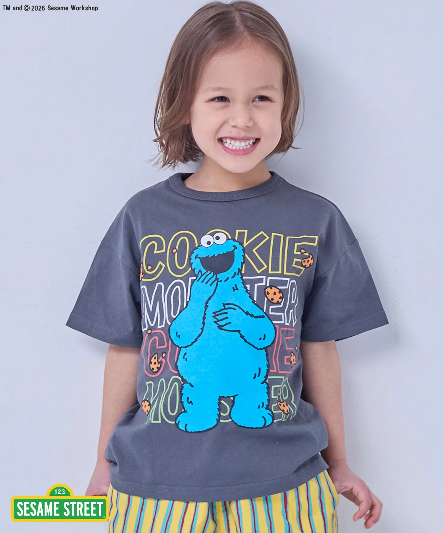 Детская футболка с принтом Sesame Street MARKEY'S серая