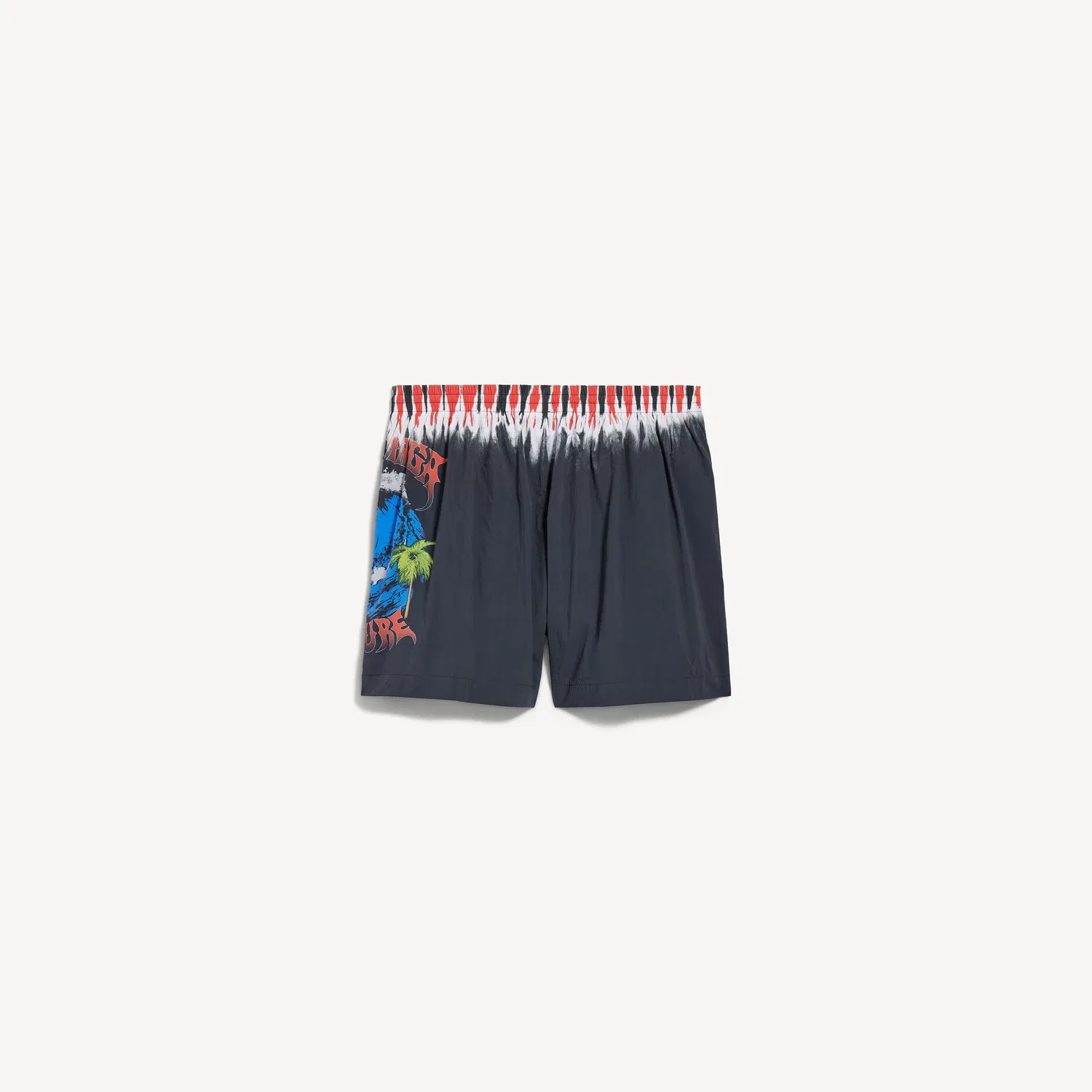 Мужские пляжные шорты Extreme Tie Dye черного цвета BALENCIAGA, черный — фото 2