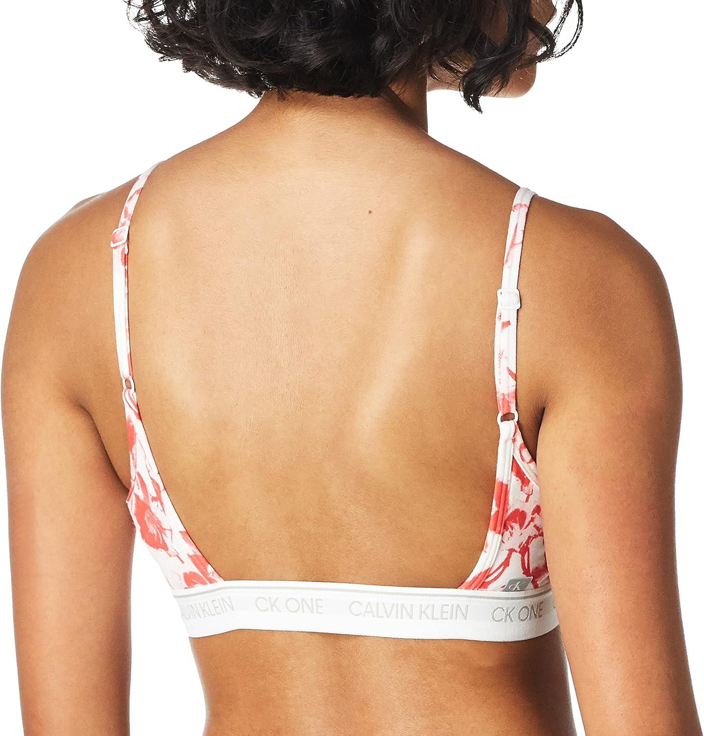 Женский бюстгальтер-бралетт Calvin Klein CK One Cotton Unlined, Lilium Print_Strawberry Shake — фото 2