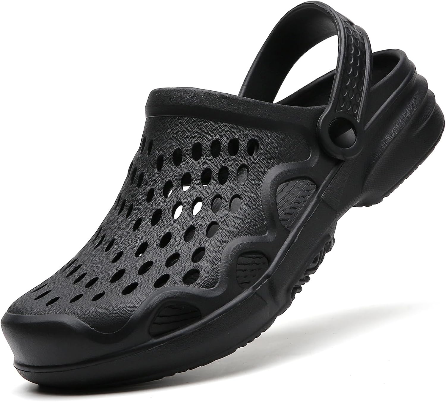 

SECHRITE Сабо для мужчин, садовая обувь, водные сандалии, мужские мюли и сабо, шлепанцы для душа, водонепроницаемые летние шлепанцы, черный