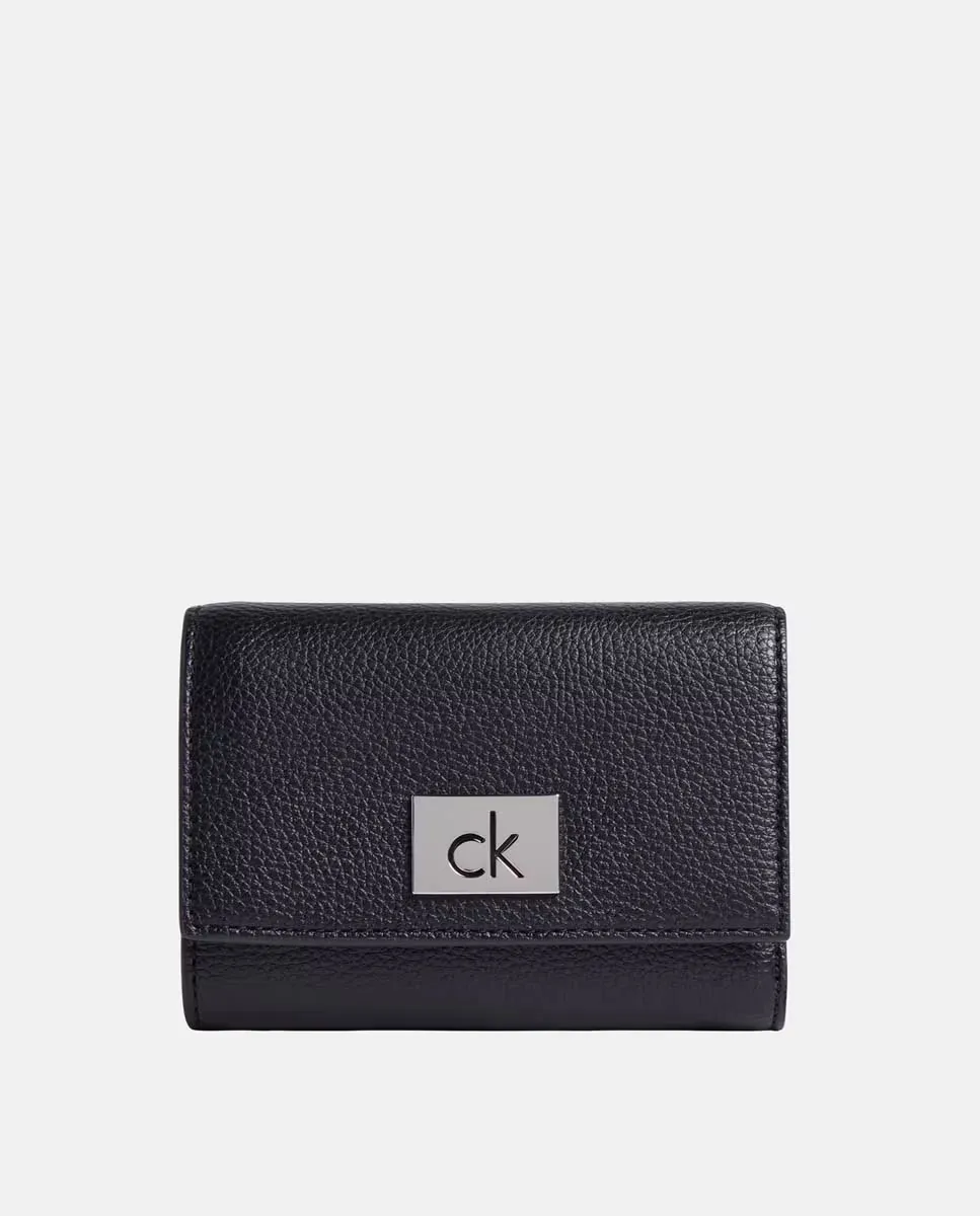

Маленький бумажник, складывающийся втрое Calvin Klein, чёрный
