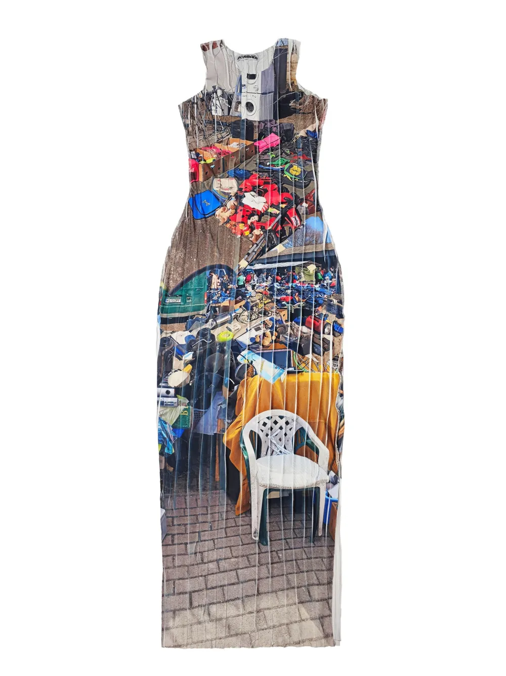 

Фактурное платье миди с круглым вырезом Borbala, бежевый