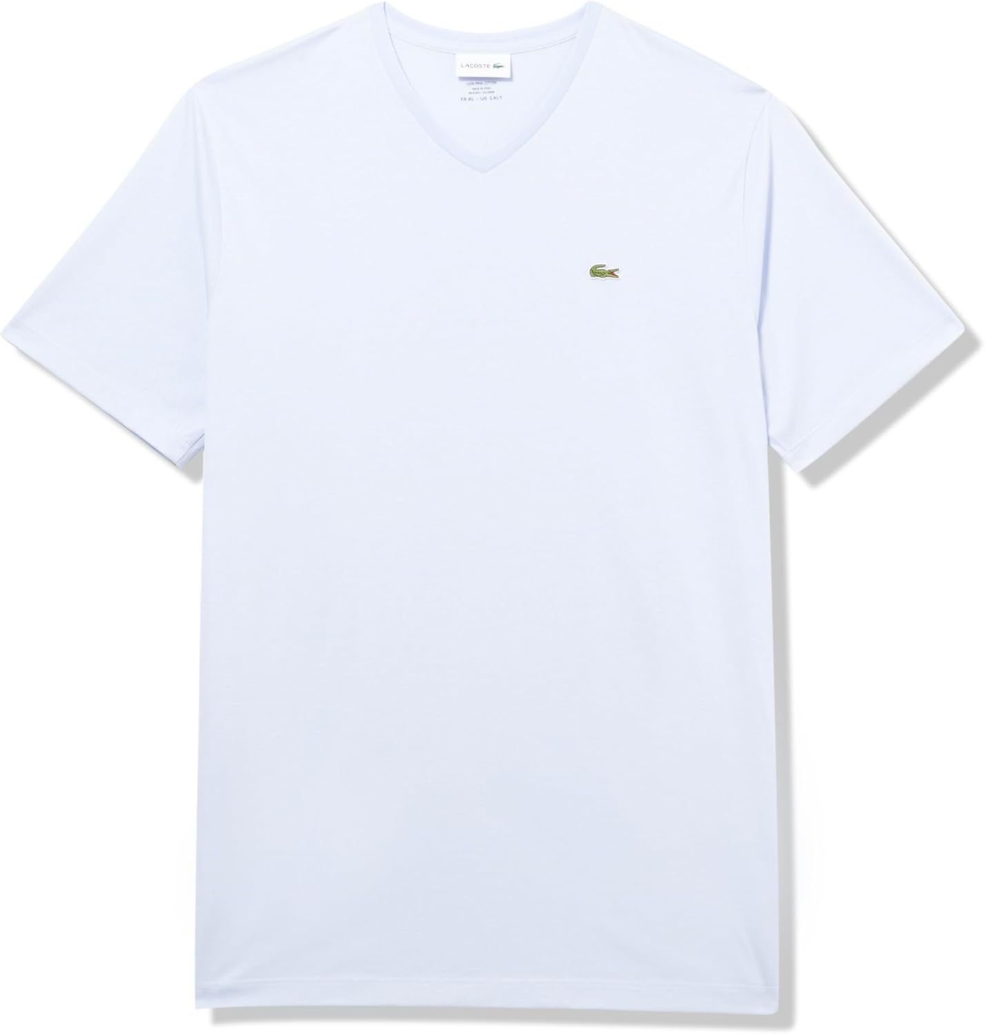 

Мужская классическая футболка Lacoste с V-образным вырезом, коротким рукавом и стандартным кроем, укороченная модель., Phoenix Blue, Синий, Мужская классическая футболка Lacoste с V-образным вырезом, коротким рукавом и стандартным кроем, укороченная модел