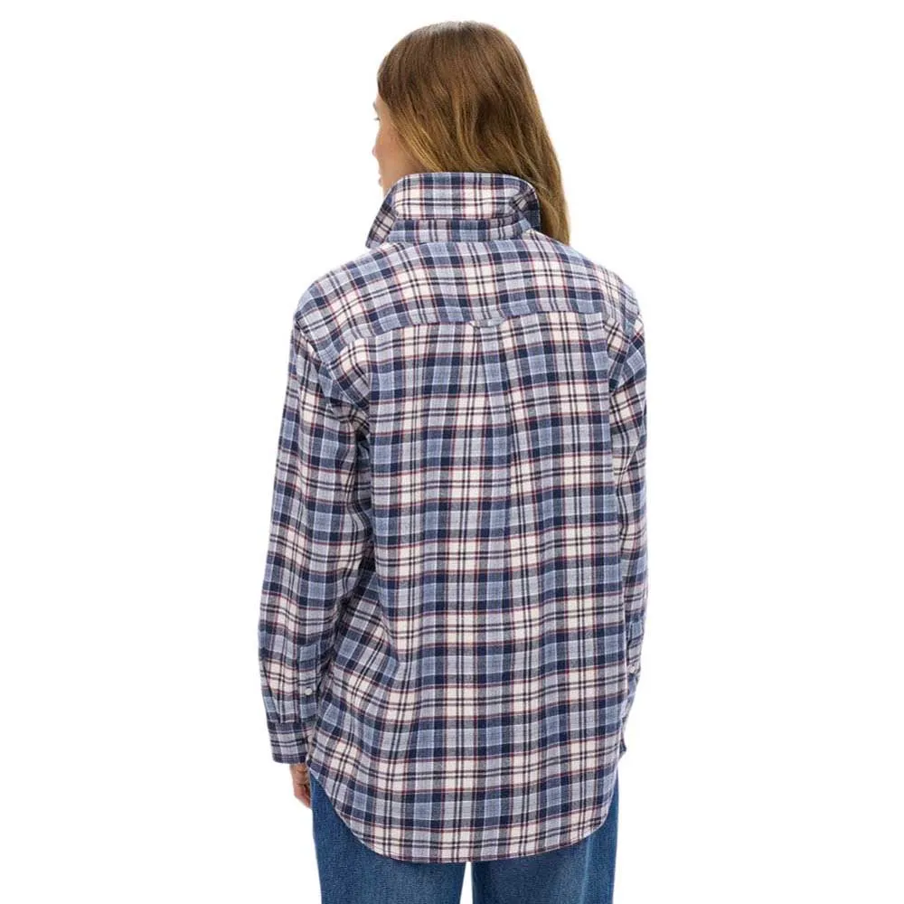 Рубашка с длинными рукавами Superdry Check Flannel Boyfriend, синий — фото 2