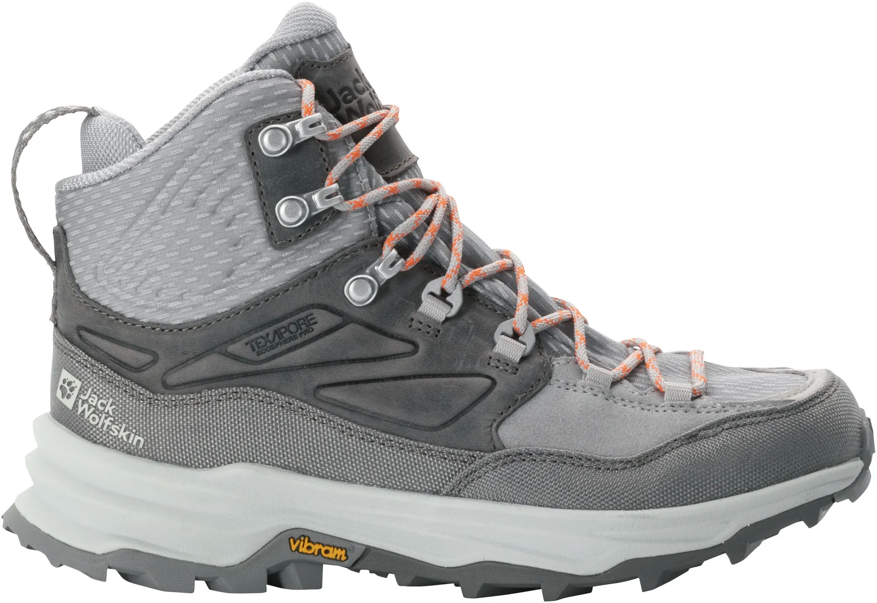 Кроссовки Jack Wolfskin "CYROX TEXAPORE MID W", водонепроницаемые, серый — фото 2