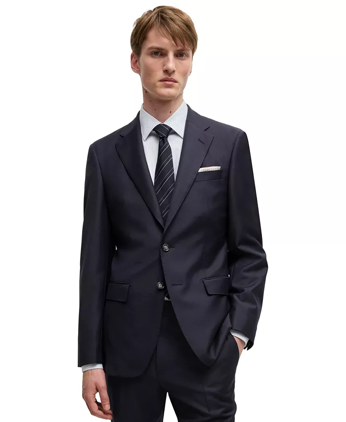 

Мужской костюм из чистой шерсти Slim-Fit Hugo Boss, синий