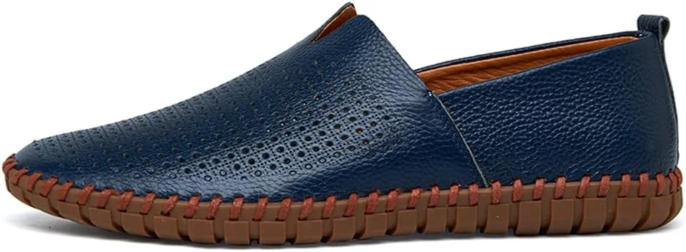

Мужские кожаные мокасины для вождения, повседневные слипоны Noblespirit, синий