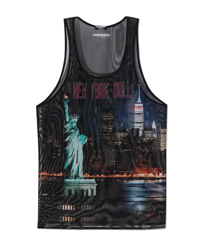 

Майка с изображением куклы из Нью-Йорка Dsquared2, черный