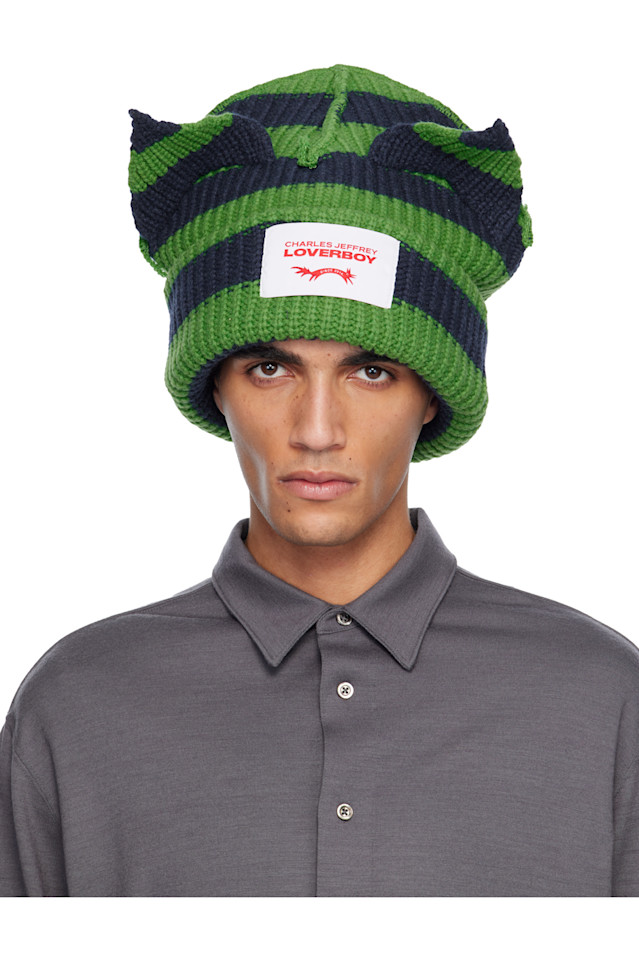 

Charles Jeffrey Loverboy Зелено-Синяя большая шапка с толстыми ушками