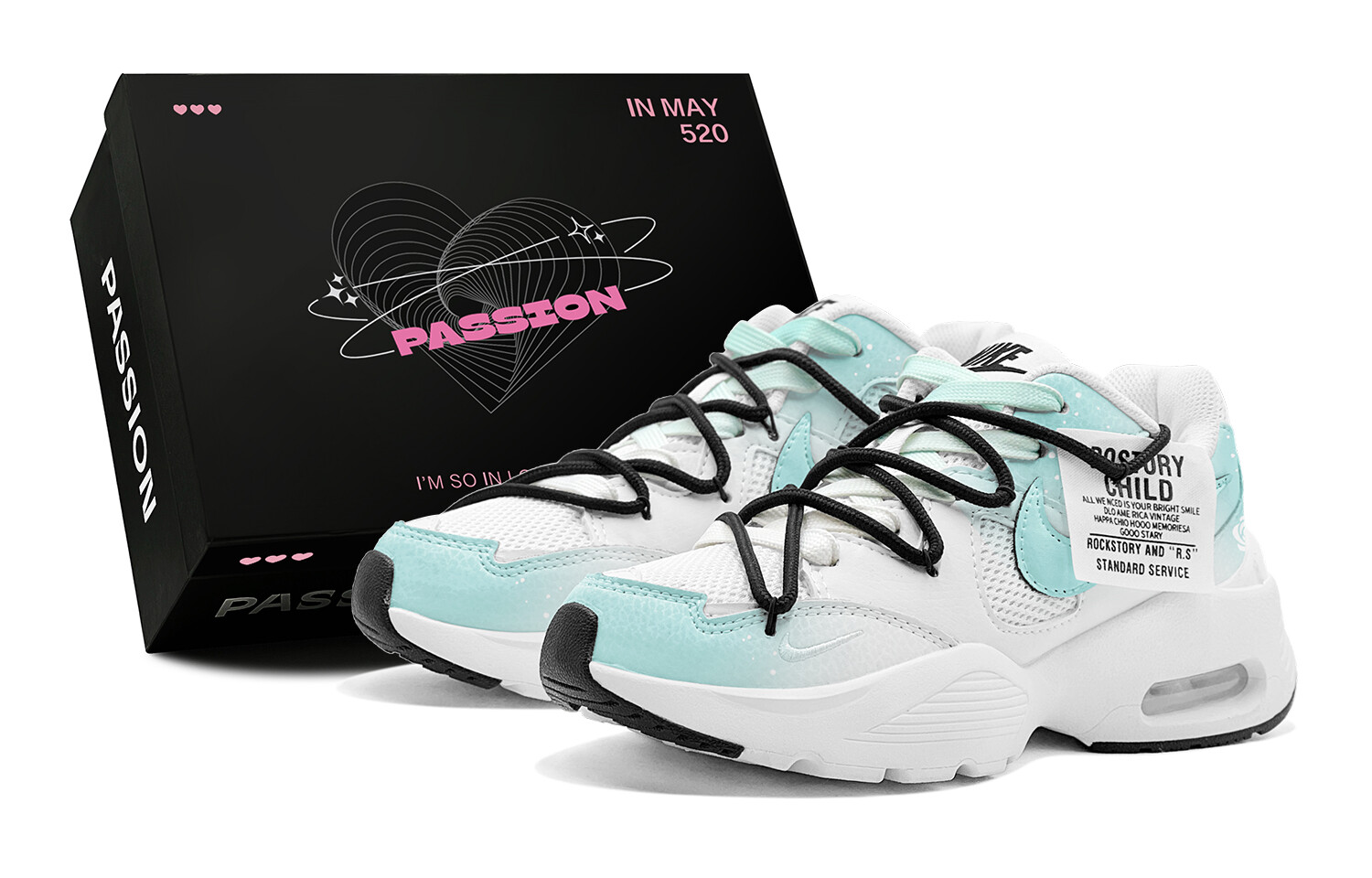 

Кроссовки Air Max Fusion женские с низким верхом, белые/зеленые Nike