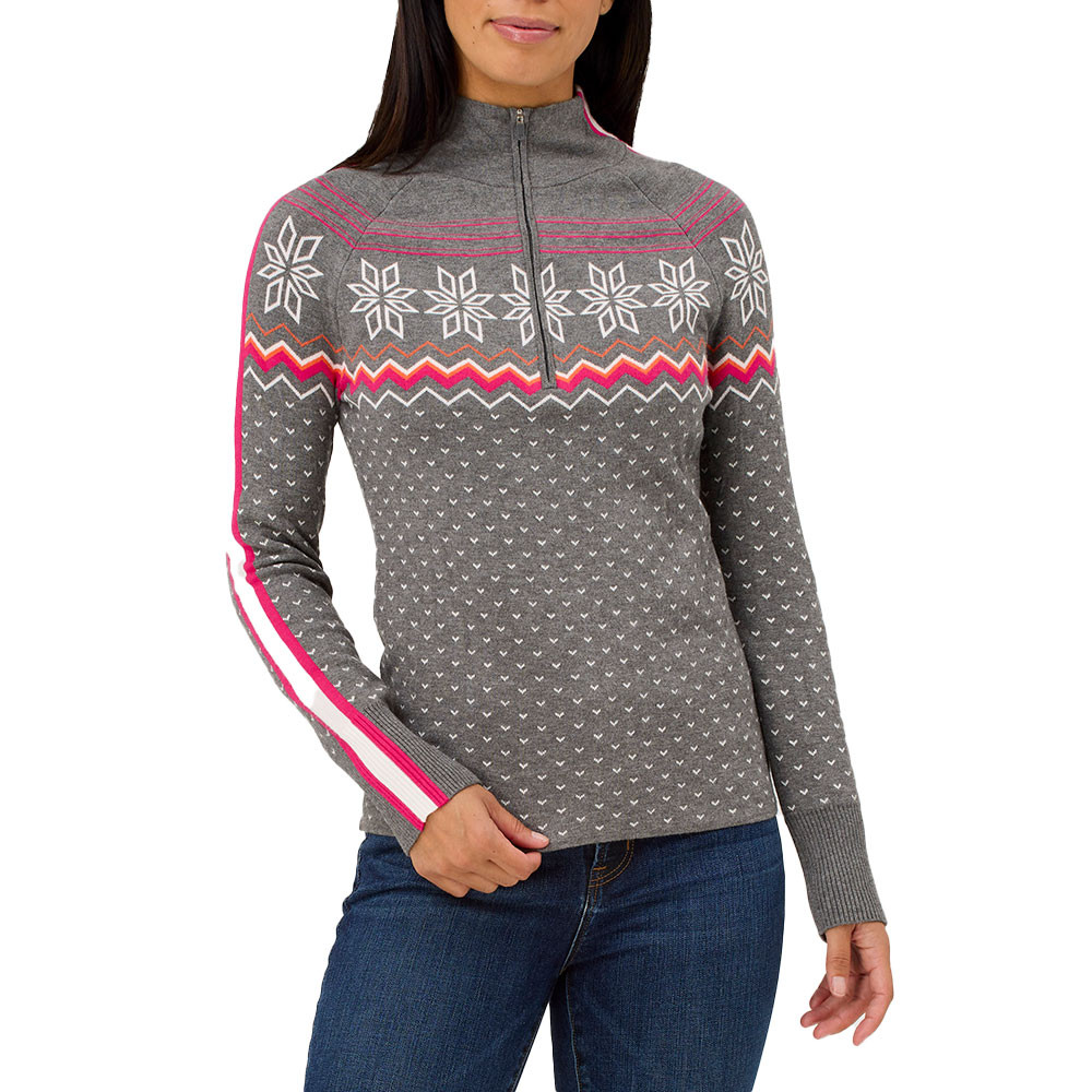 

Свитер с молнией 1/4 Crimson Klover Snowhut (женский), Medium Grey