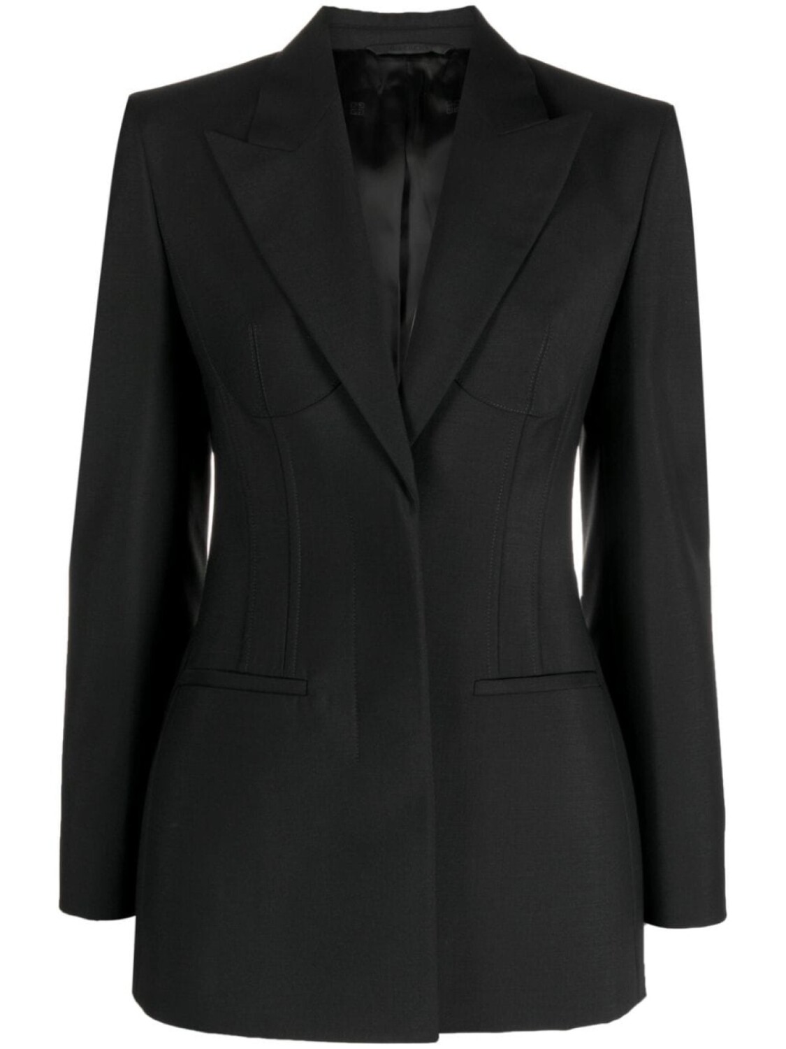 

Однобортный блейзер с потайной застежкой Givenchy, черный