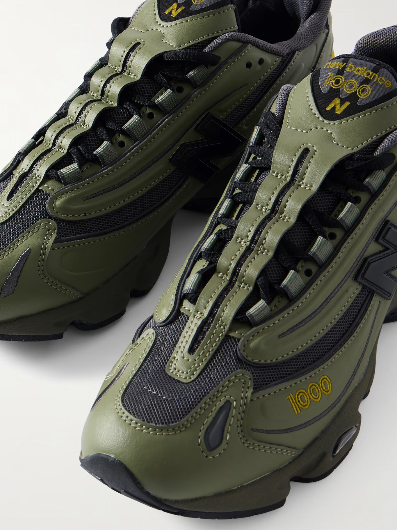 

Кроссовки M1000 из вышитой искусственной кожи и сетки NEW BALANCE, зеленый