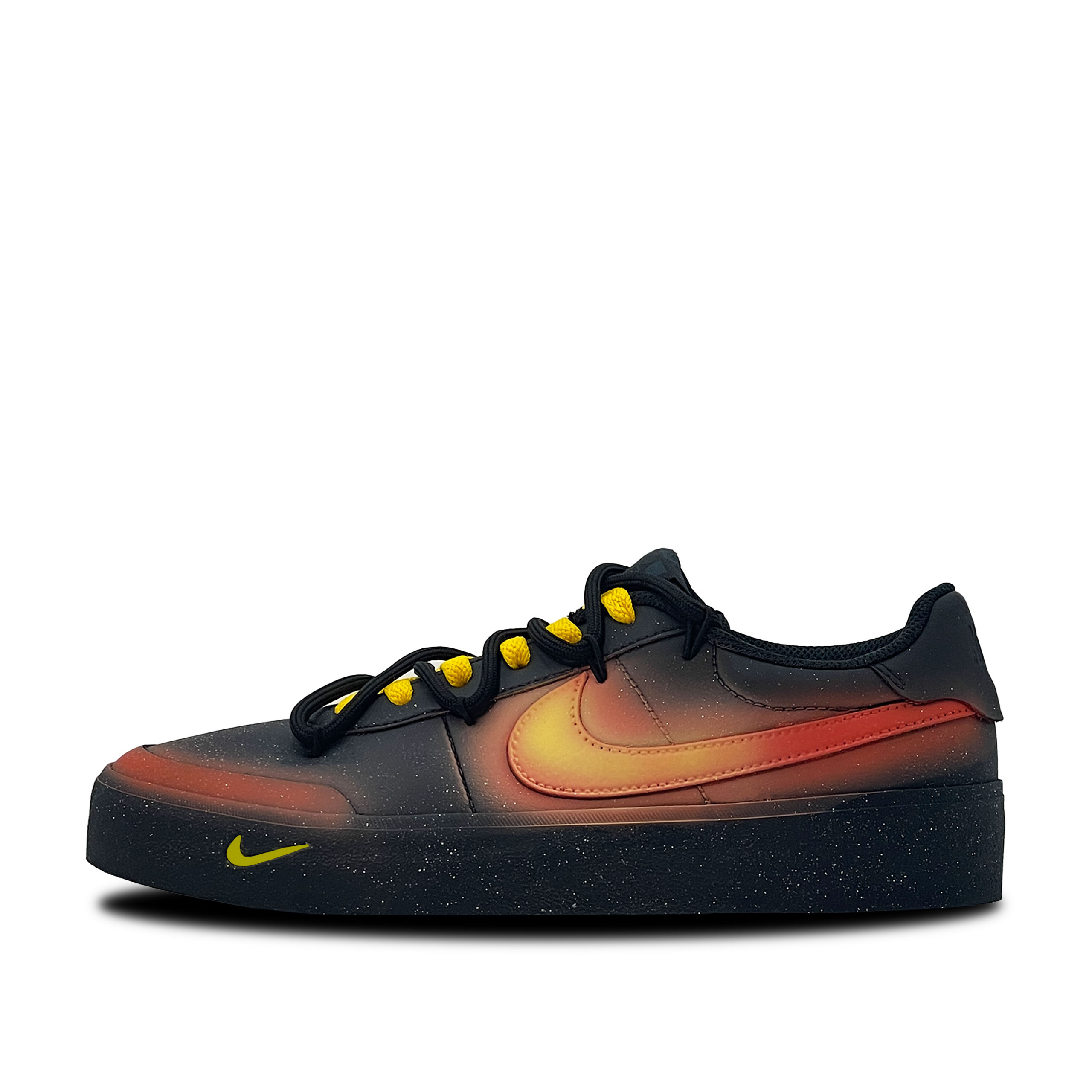 

Nike Кроссовки Court Shot Scorching Night Starry Sky, износостойкие, низкие, для скейтбординга, мужские, черные, красные, желтые