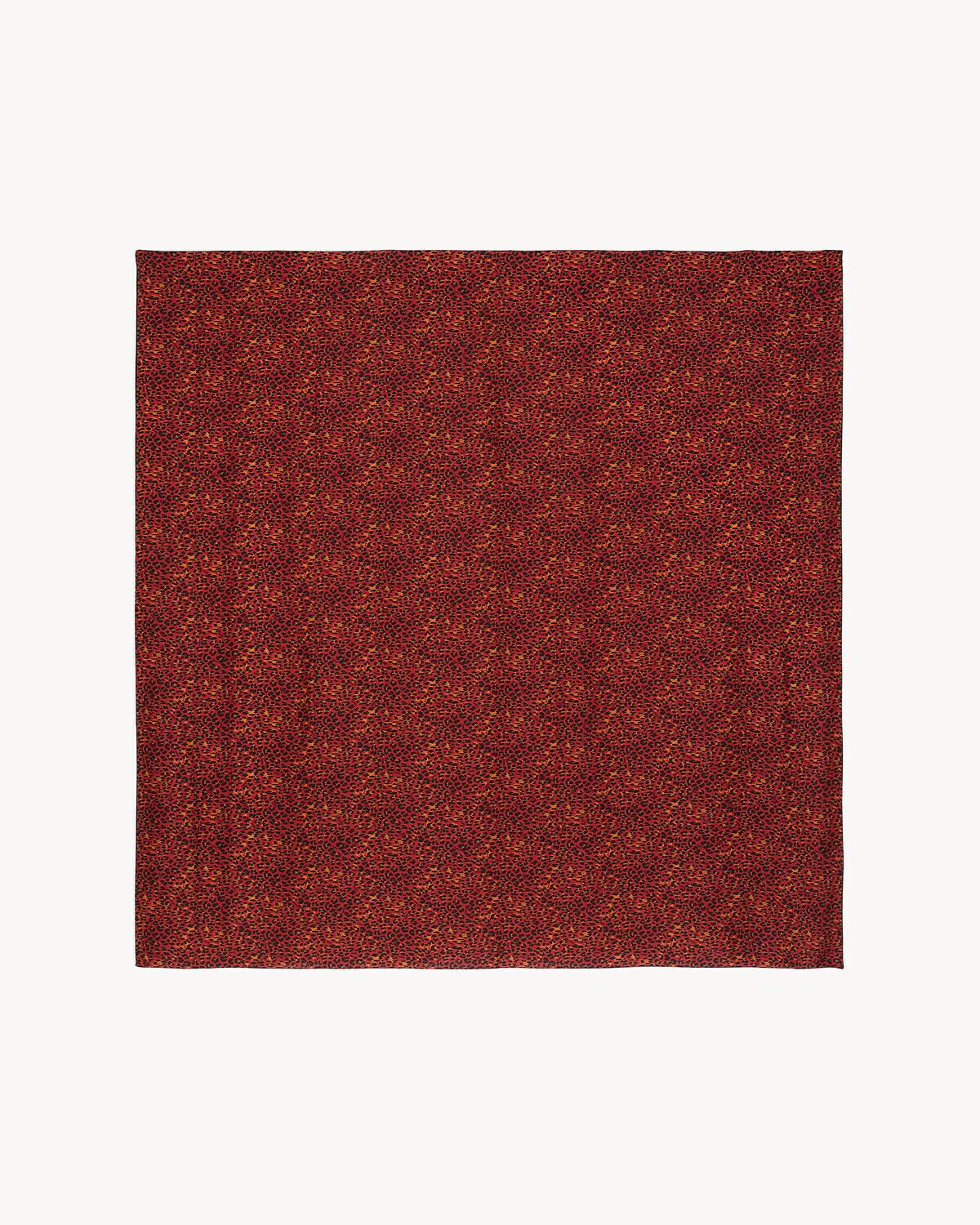 

Квадратный шарф из шелкового шелкового шармеза с леопардовым принтом Saint Laurent, красный