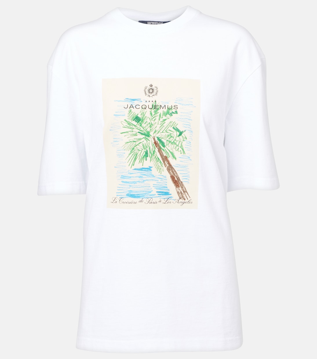 

Футболка из хлопкового джерси с принтом Марино Jacquemus, Arty Hotel White