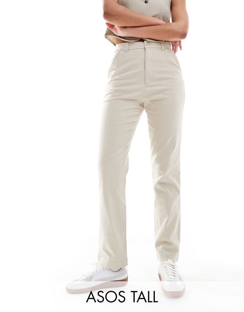 

Брюки-чиносы цвета камня ASOS DESIGN Tall
