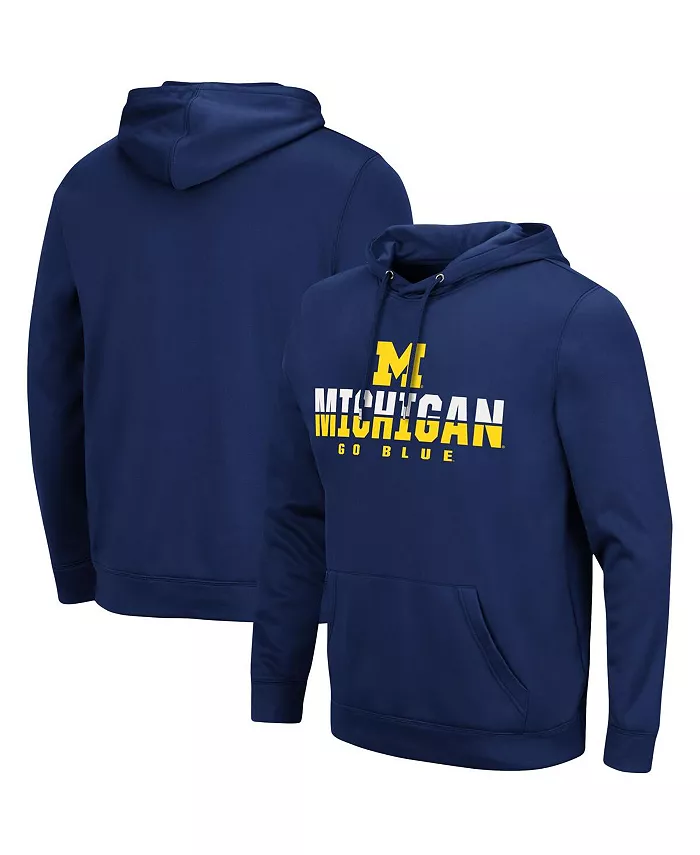 

Мужской синий худи Michigan Wolverines Lantern с капюшоном на молнии Colosseum