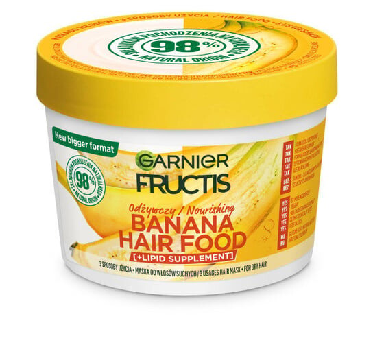 

Питательная маска для сухих волос, 400 мл Garnier, Fructis Banana Hair Food
