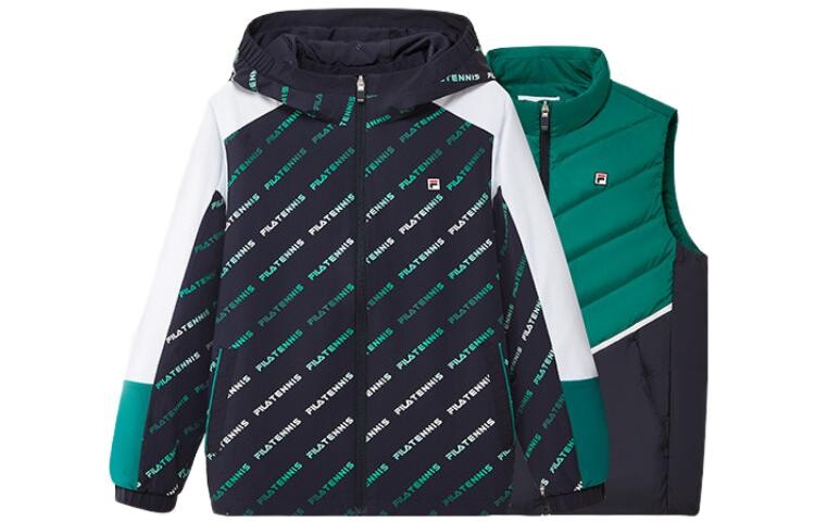 

FILA Kids Пуховик/пуховик, цвет 2件套（绿色外套+绿色马甲）