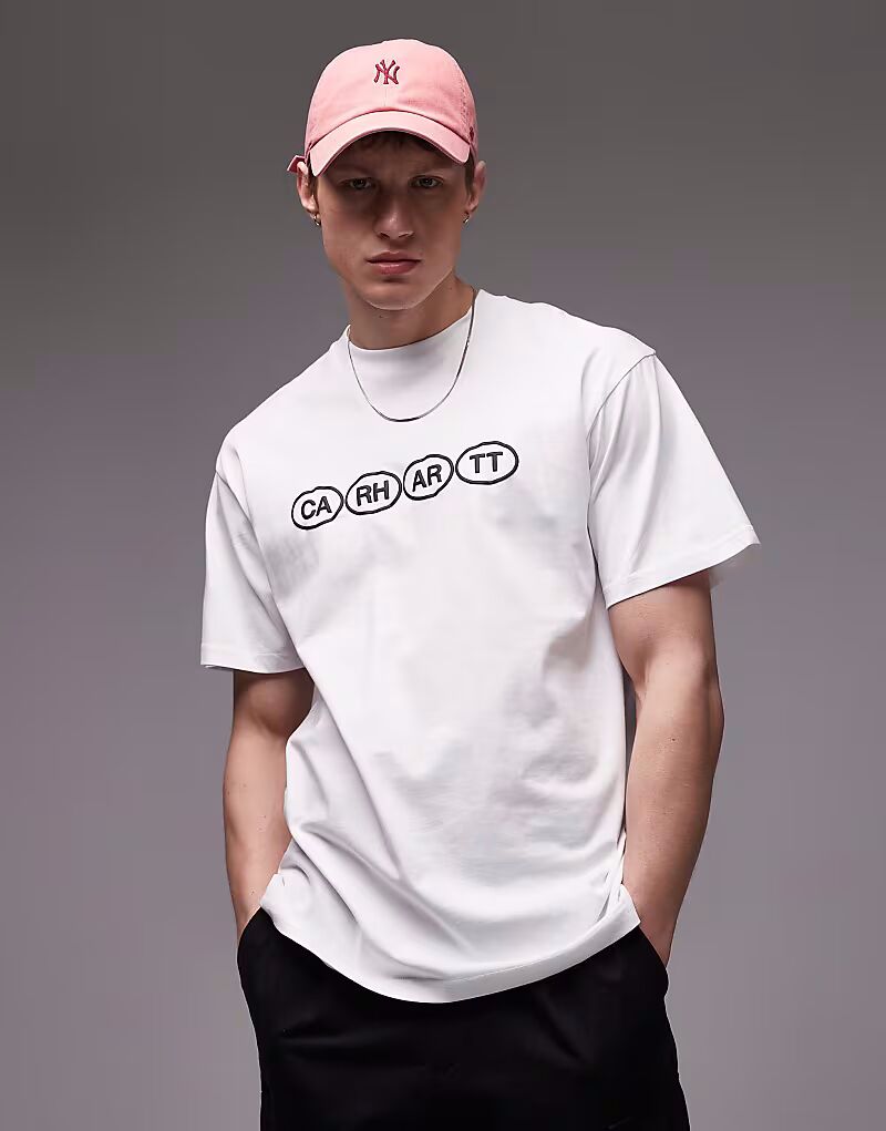 

Футболка Carhartt WIP с графическим бампером белого цвета