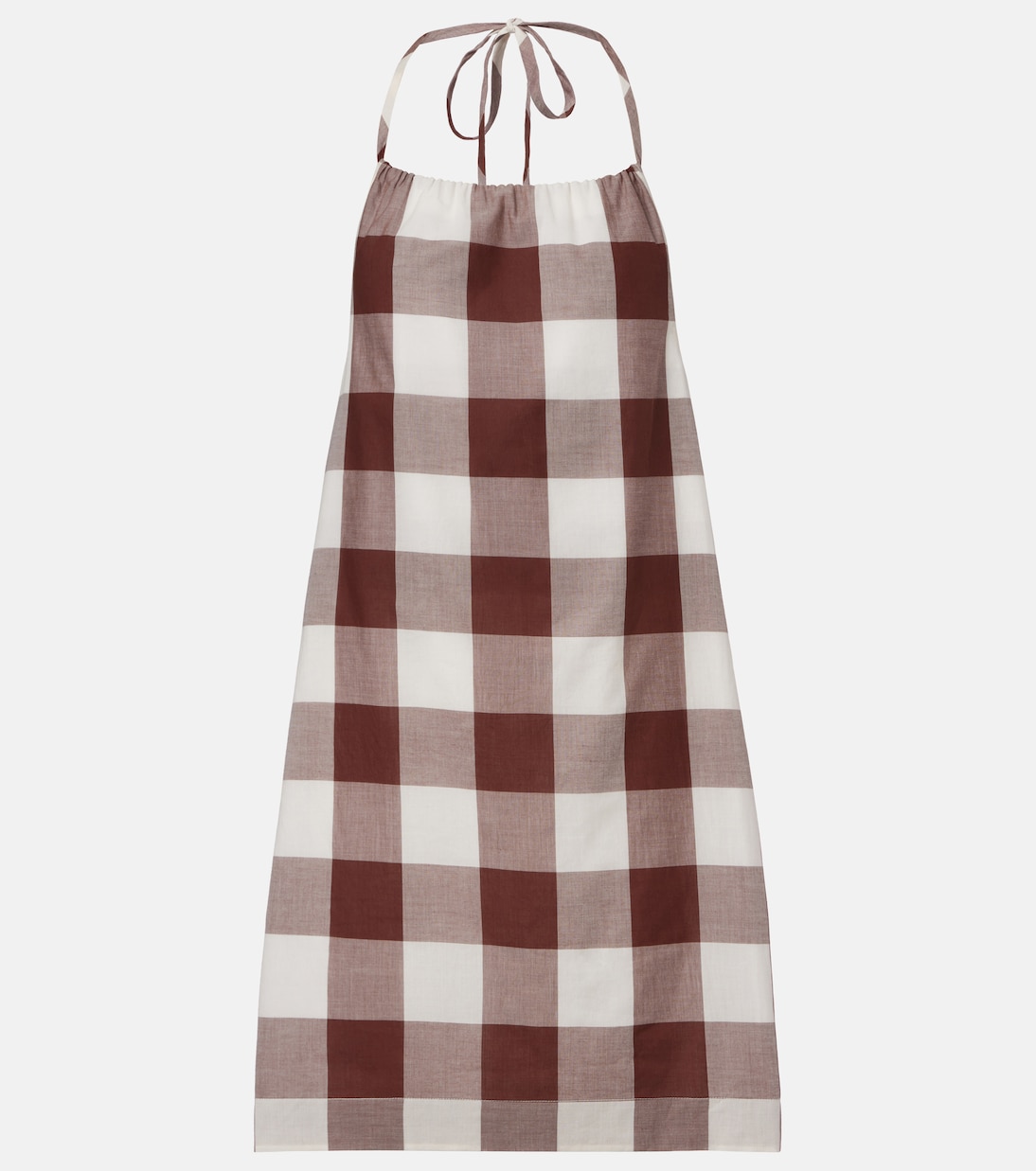 

Клетчатое хлопковое мини-платье Callie Posse, Mocha Gingham