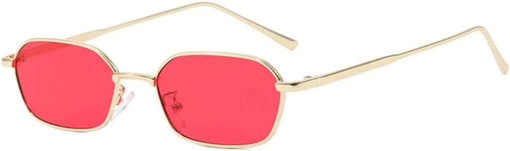 

Солнцезащитные очки с защитой UV400 | Компактная металлическая оправа в стиле панк | Для женщин и мужчин | Для занятий спортом на открытом воздухе и вождения DSVIGF, Gold Red