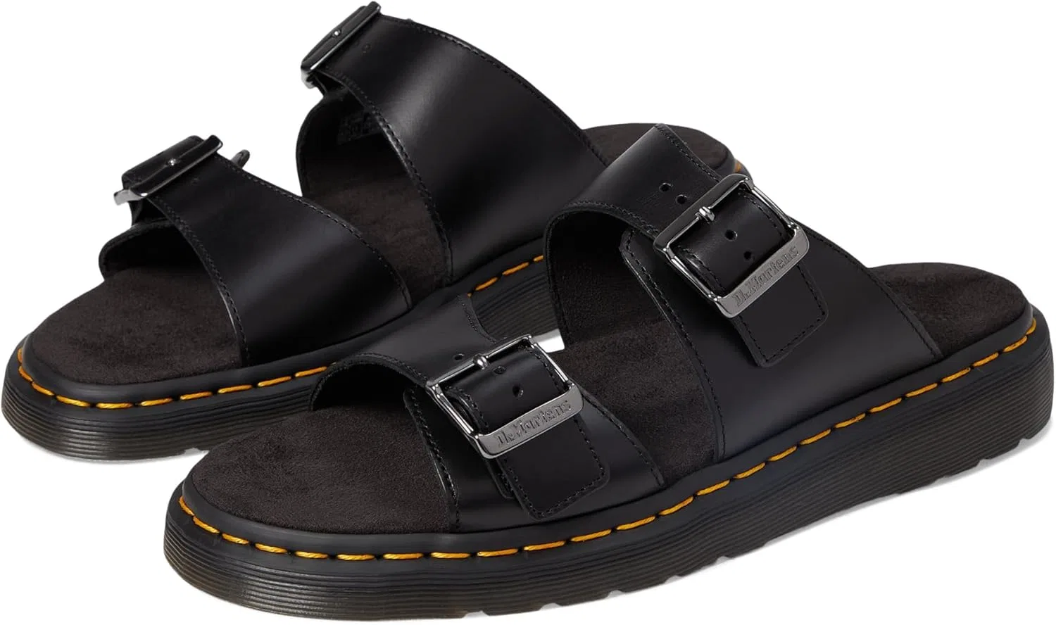 Сандалии, Dr. Martens, черный анилиновый