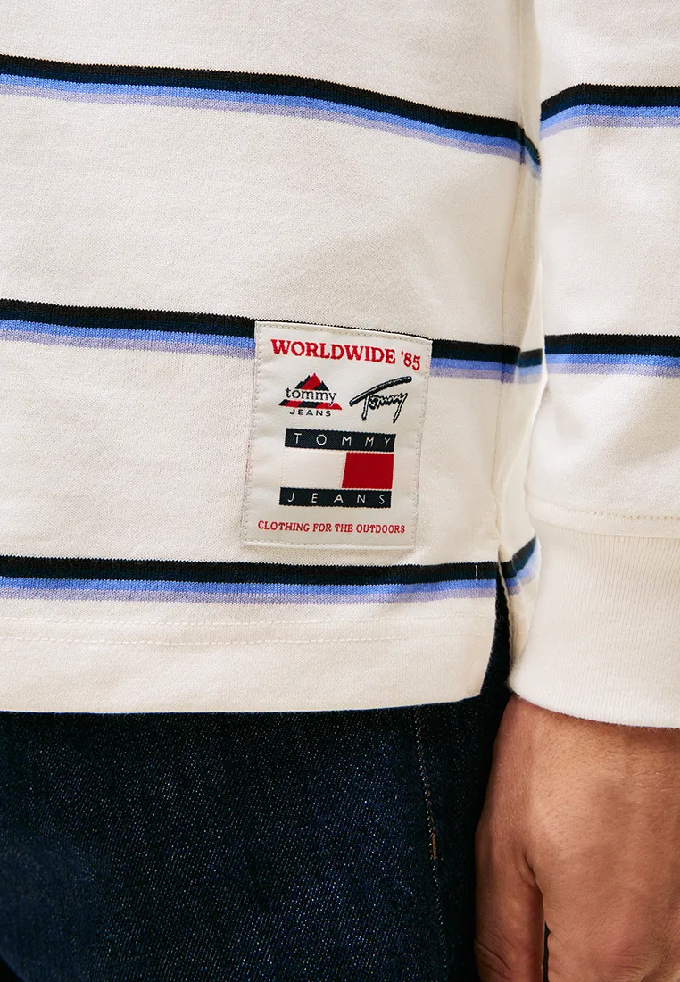 Рубашка-поло, свободный крой, Tommy Jeans Tommy Hilfiger, белый — фото 3