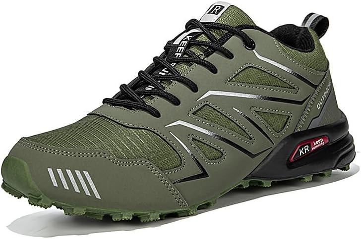 

Мужские обувь для ходьбы 2025 года с широким носком, для трейл-раннинга и воды, минималистичные кроссовки с нулевым перепадом на открытом воздухе Generic, зеленый