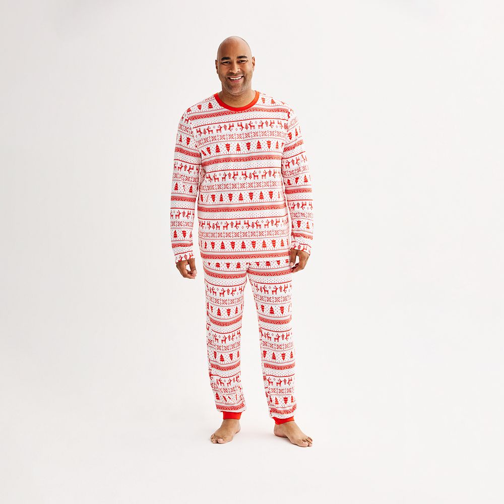 

Комплект Big & Tall Jammies For Your Families Пижамный верх Candy Cane Fairisle и пижамные штаны Jogger Cuddl Duds, цвет Candy Cane Fairisle