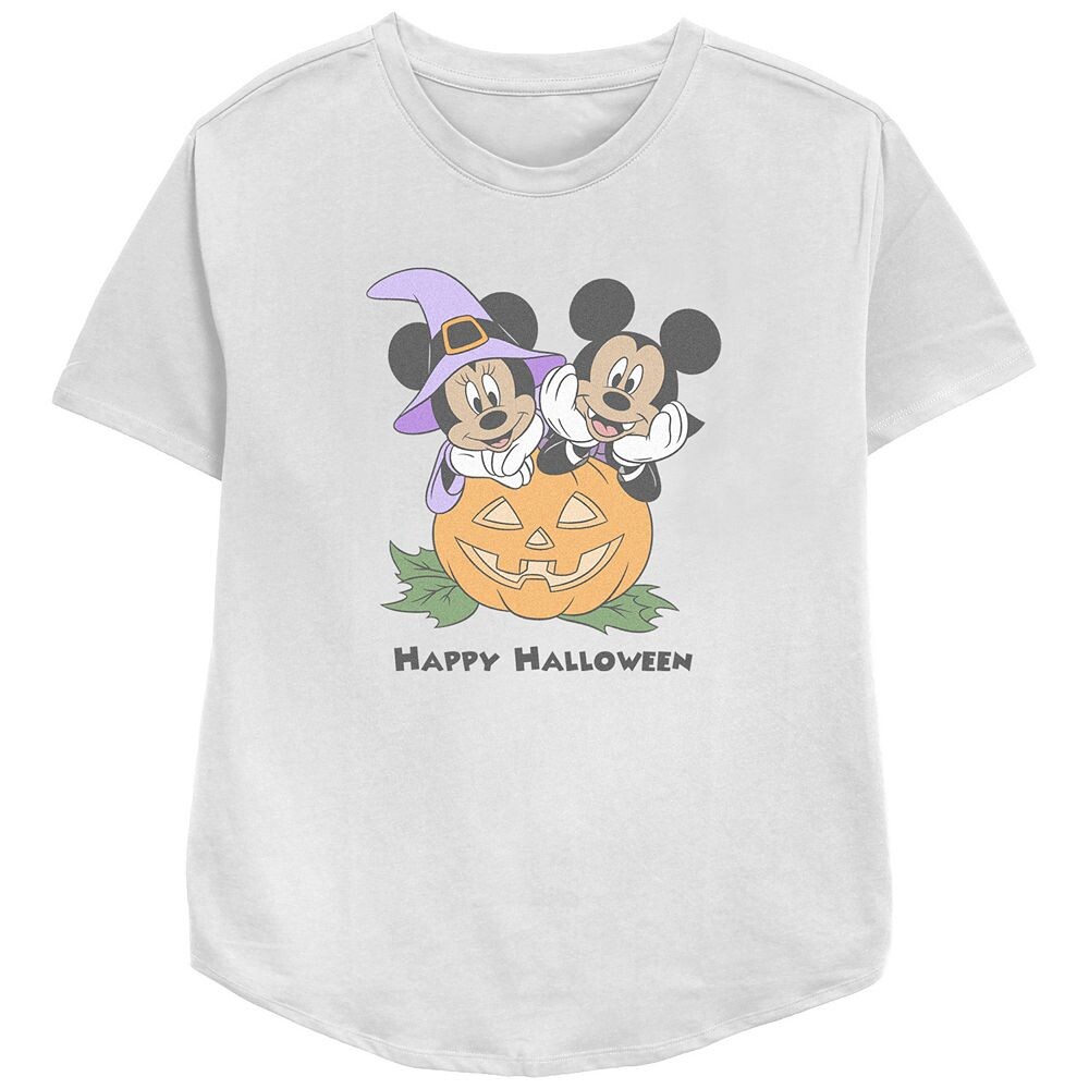 

Футболка свободного кроя с изображением тыквы и Микки и Минни Маус Disney's для детей Happy Halloween, белый