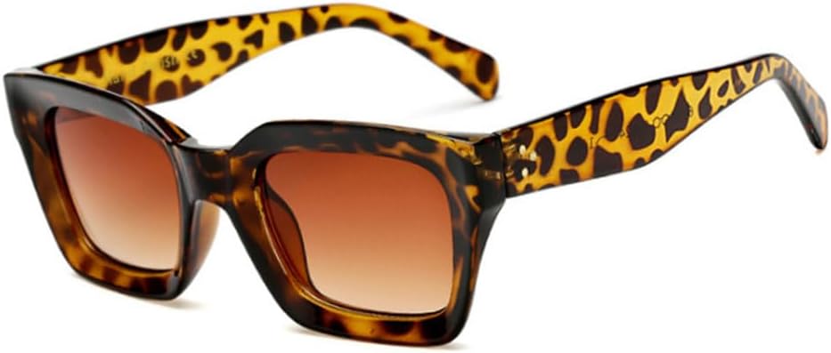 

Солнцезащитные очки 2027 года, черные квадратные, для женщин, ретро, ​​из ацетата, мужские, прозрачные, с леопардовым принтом, с защитой от УФ-излучения UV400 MTZJH, Leopard-brown