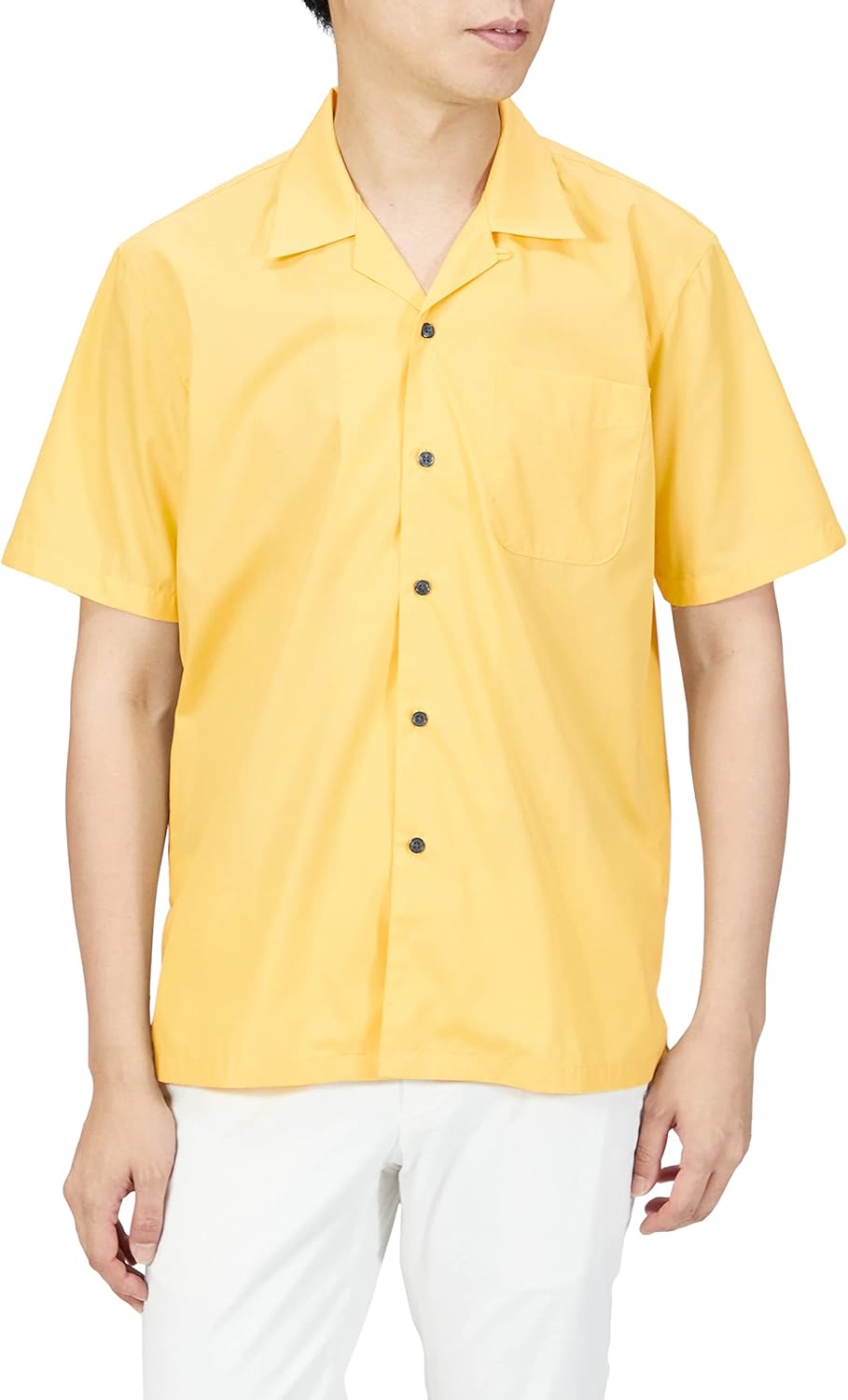 

Мужская рубашка FACEMIX с широким открытым воротником и коротким рукавом FB4529U, желтый