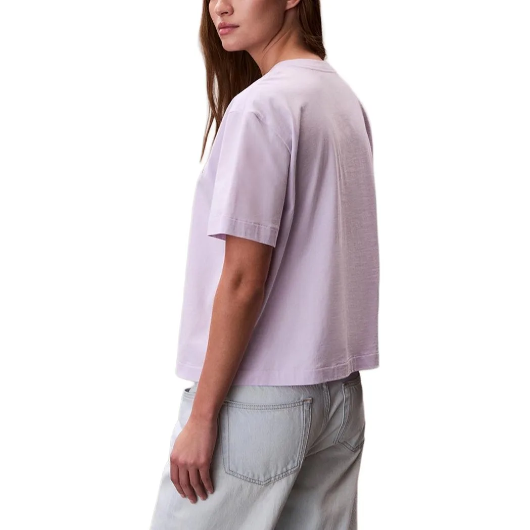 Calvin Klein Футболка женская светло-фиолетовая с круглым вырезом — фото 3