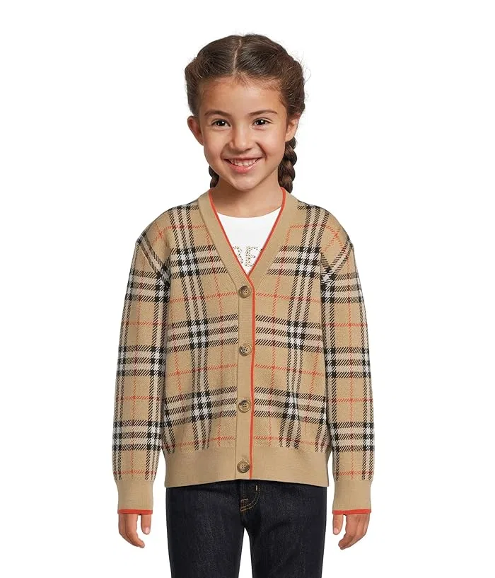 Свитер с шахматным принтом Graham Burberry Kids, Sand IP Check