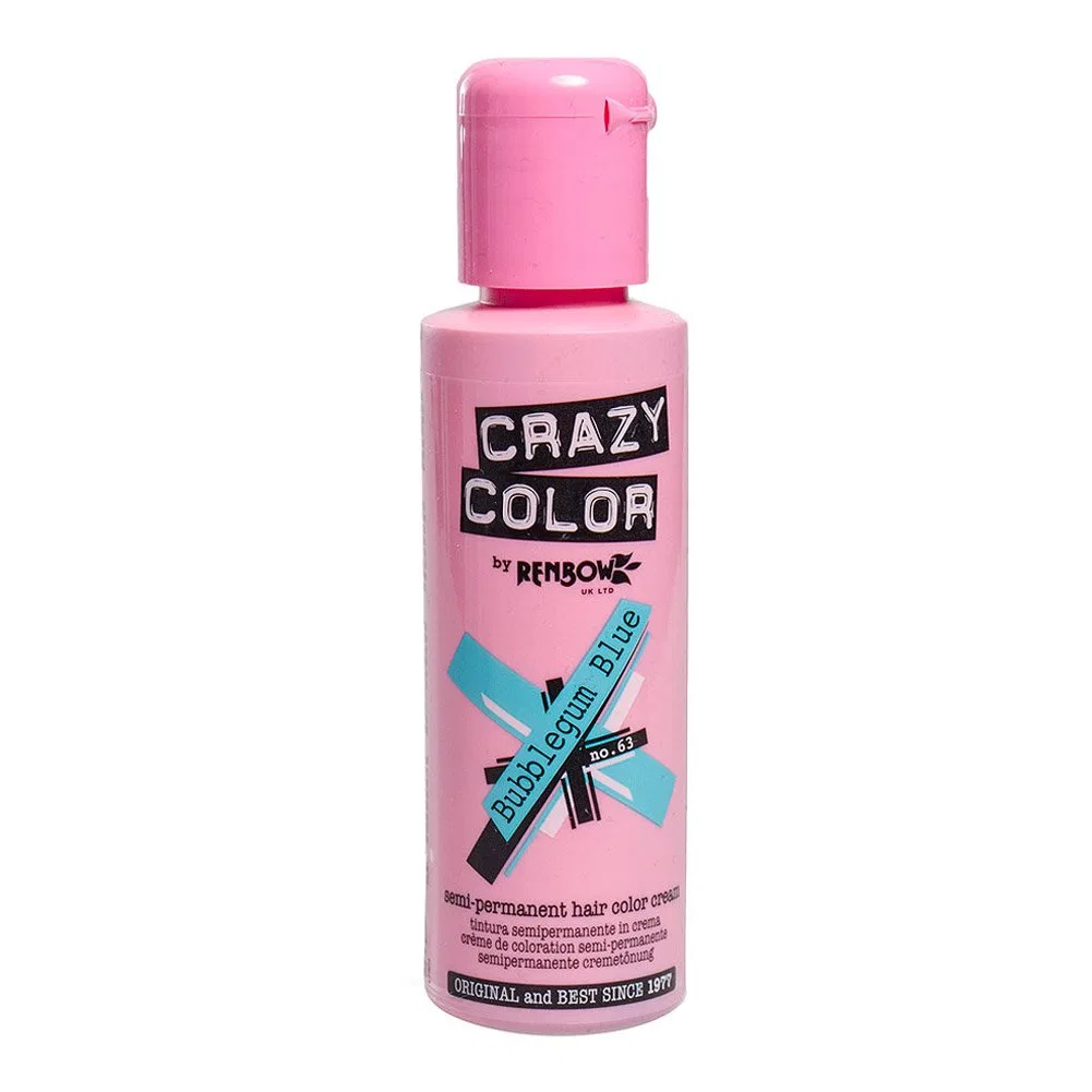 Набор полуперманентных красок для волос Crazy Colour, 2 шт. по 100 мл Crazy Color, Bubblegum Blue — фото 2