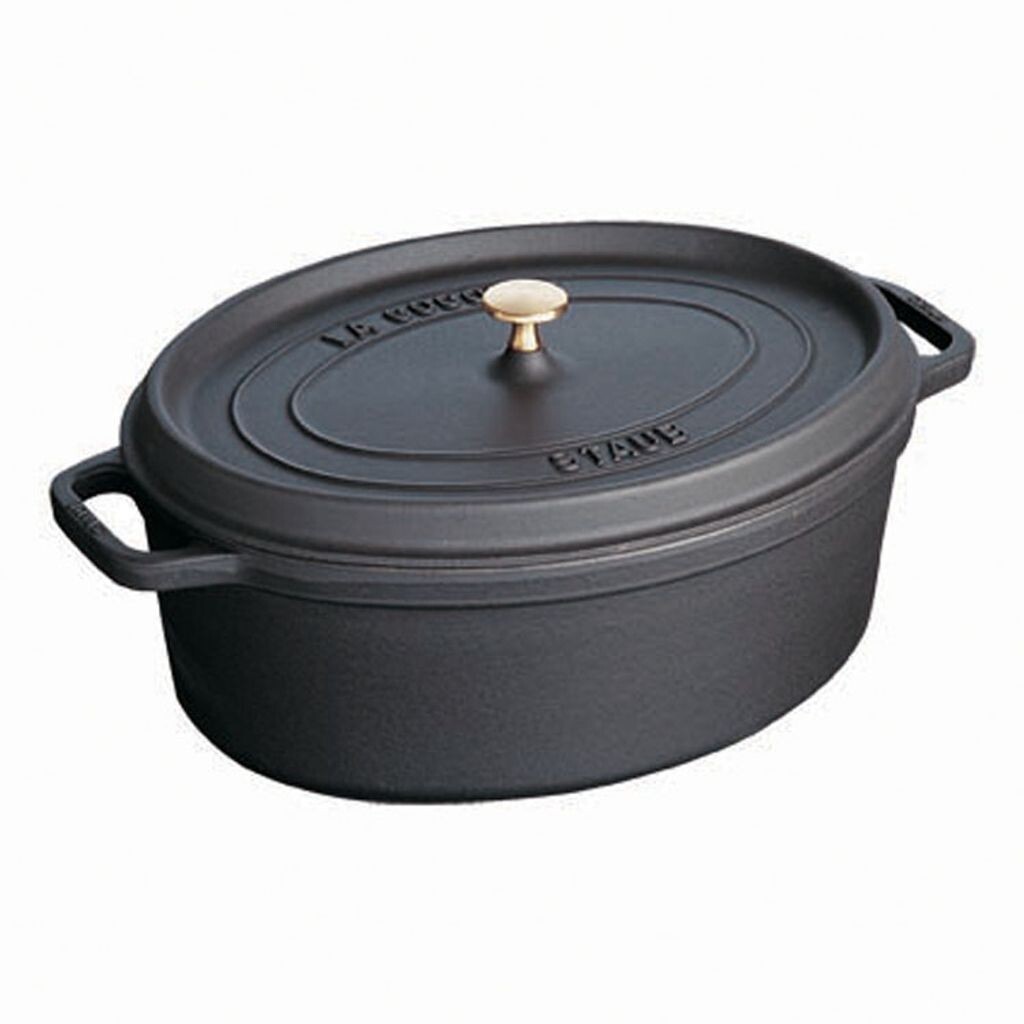

Кокотница Staub 23 см, черная, овальная, черный