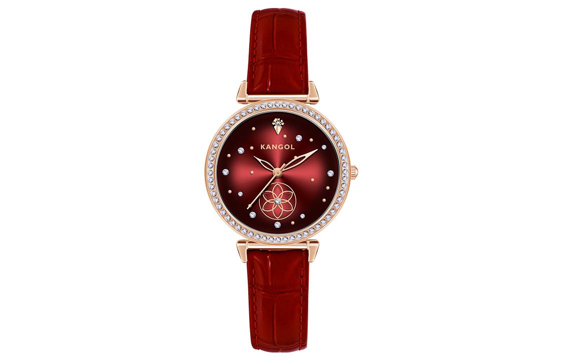 

KANGOL Часы Galaxy Of Love Quartz Movement Metal Strap Watch Women's Watch Black Dial -K602, Six-Leaf Clover Diamond Red