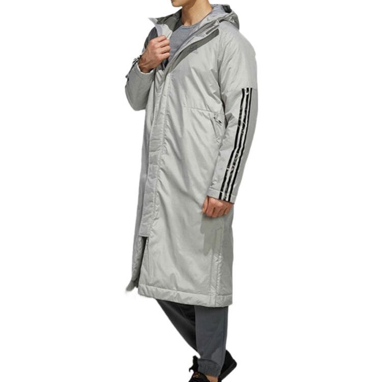 Стеганая куртка мужская серая Adidas, серый — фото 3