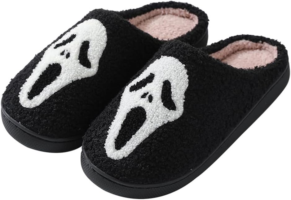 

Мультяшные тапочки для женщин и мужчин, милые, уютные, плюшевые, теплые тапочки на дома и улицу, «Встретимся в полночь», клубника, гриб, злые глаза, сердечки-любовь V Opxin, Skull