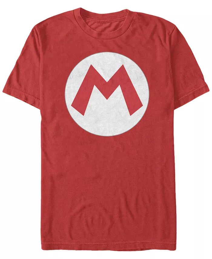 

Футболка с коротким рукавом мужская Nintendo Super Mario Big M Logo Costume Fifth Sun, красный