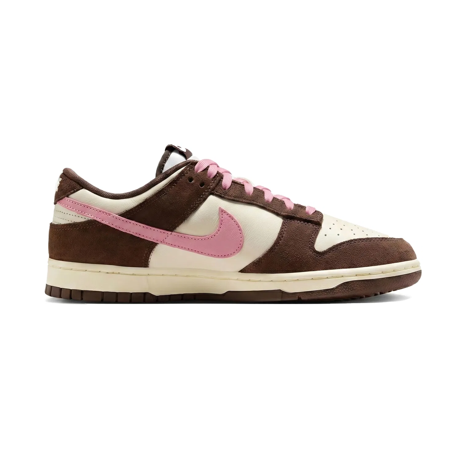 Кроссовки кожаные Nike Dunk Low коричневые — фото 4