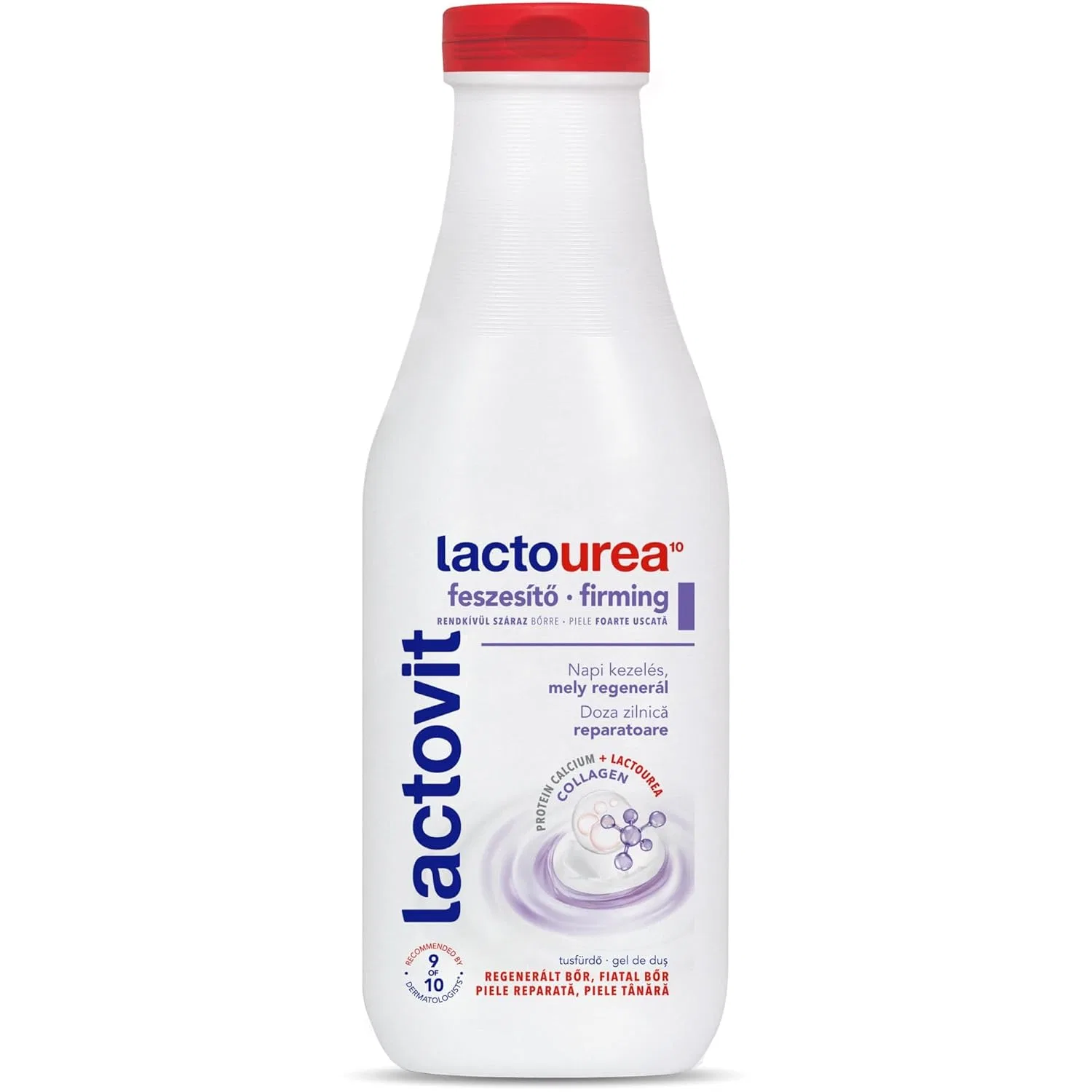 Укрепляющий гель для душа Lactovit Lactourea10 с коллагеном и кальцием, 600 мл Lactovit