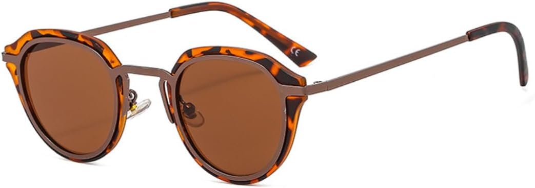 

Популярные модные овальные женские солнцезащитные очки в стиле ретро, ​​конфетные оттенки, защита от УФ-излучения UV400, мужские круглые очки с леопардовым градиентом VVTWSSW, 6