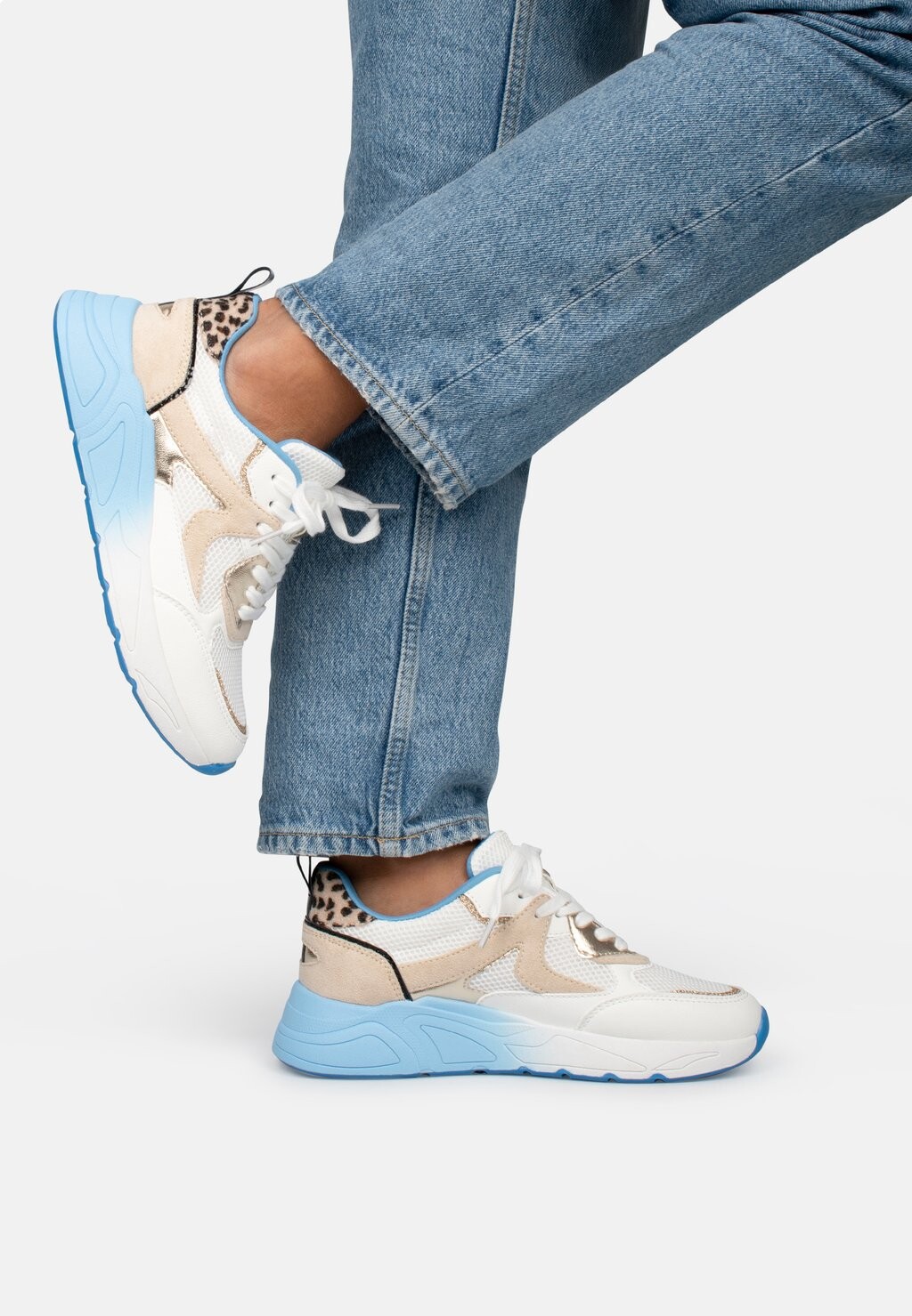 

Кроссовки низкие STACEY Posh by Poelman, цвет white with blue combination