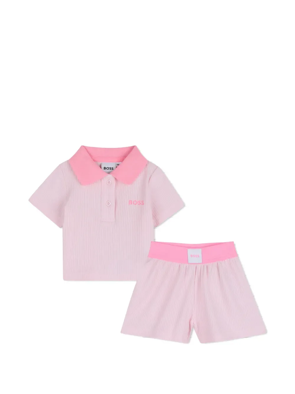 Комплект из топа и шортов BOSS Kidswear, розовый