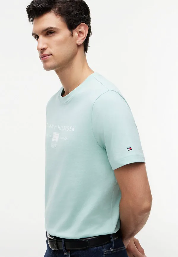 Футболка с монограммой и принтом brand love Tommy Hilfiger, Crushed Mint — фото 4