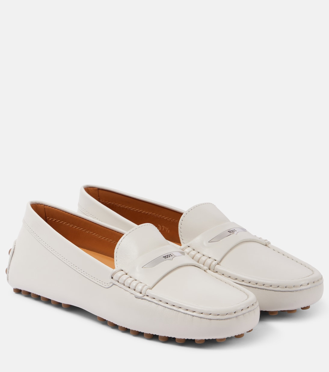 Кожаные туфли для вождения Gommino Tod's, Bianco Calce