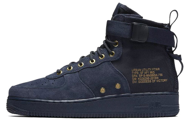 

Кроссовки Nike Sf Air Force 1 Mid Obsidian Metallic Gold